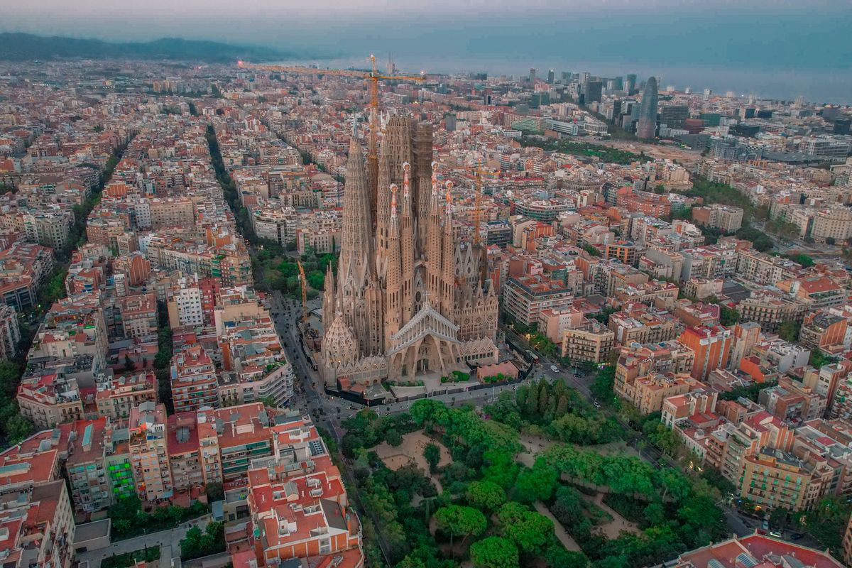 Aerial view of Barcelona